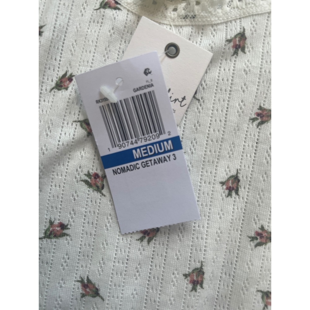 Ultra Flirt Women Gardenia White Floral Rosebud Pointelle Lace Tank Top Medium - Picture 11 of 14